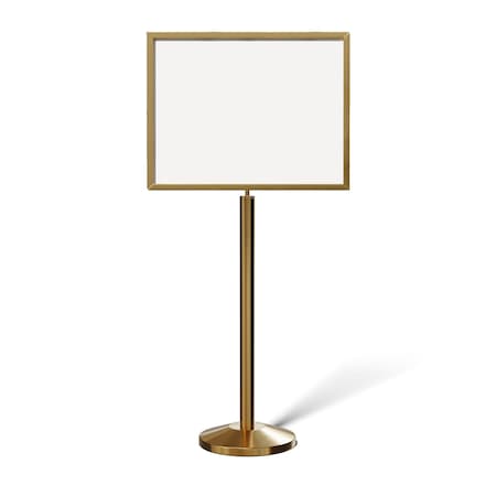 Montour Line Sign Frame Floor Standing 22 x 28 in. H Satin Brass Steel FS200-2228-H-SB